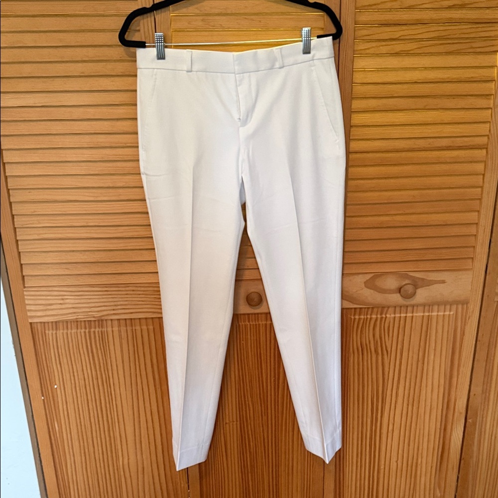 Banana Republic White and Gray Striped Shirt
